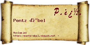 Pentz Ábel névjegykártya